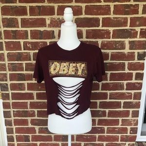 Vintage Obey Rib Cut T-Shirt